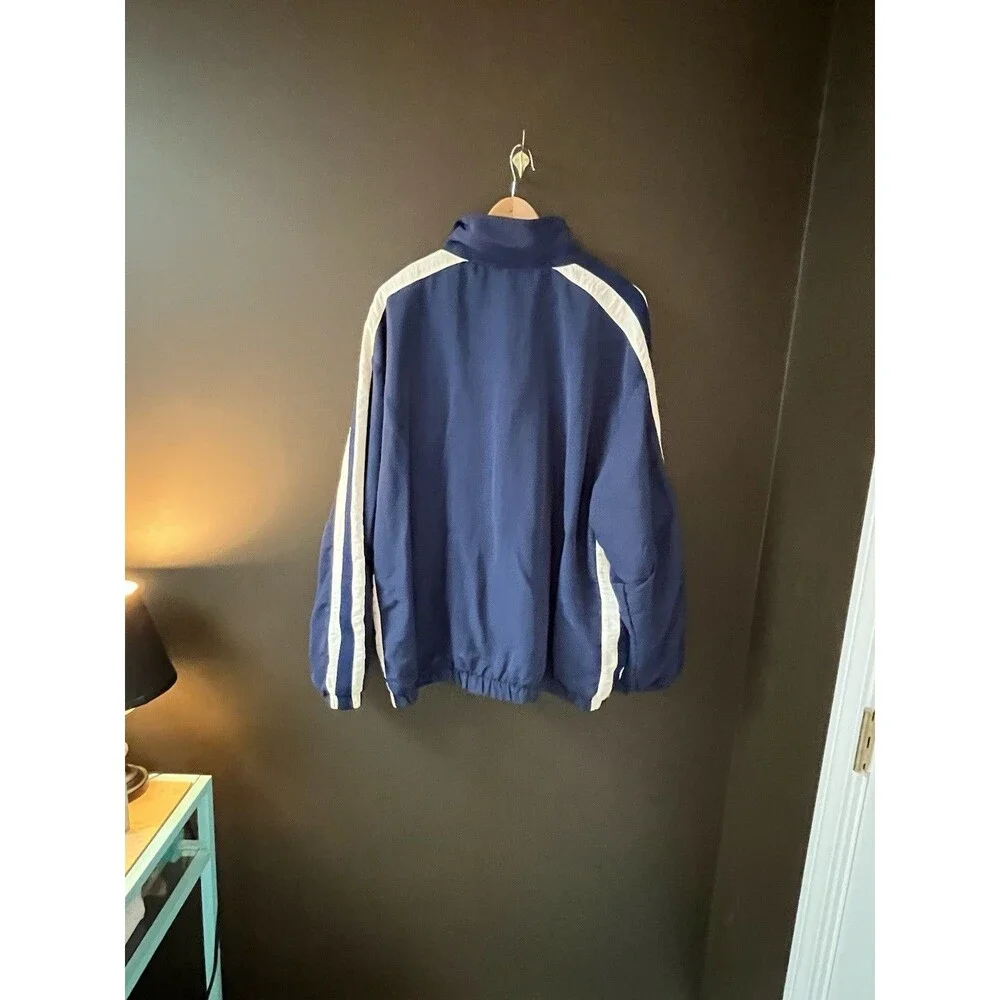 Vintage 90s Nike Penn State Ice Hockey Full Zip Windbreaker Jacket Blue Men XL